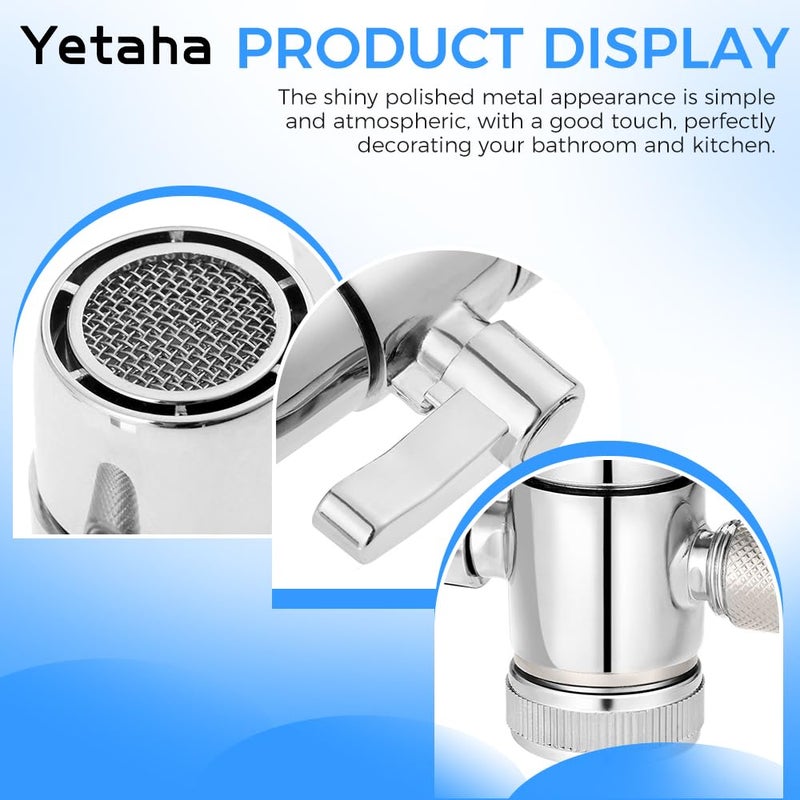 Yetaha 3/8" Faucet Diverter Valve, Kitchen Bathroom Faucet Splitter Adapter for Tubing Replacement Part, Bathroom Vanity Metal Sink Connector, Single Handle - Image 2
